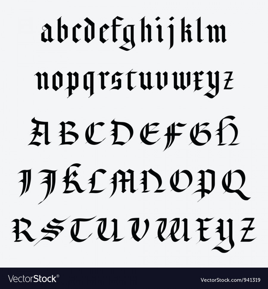 Medieval alphabet Royalty Free Vector Image - VectorStock