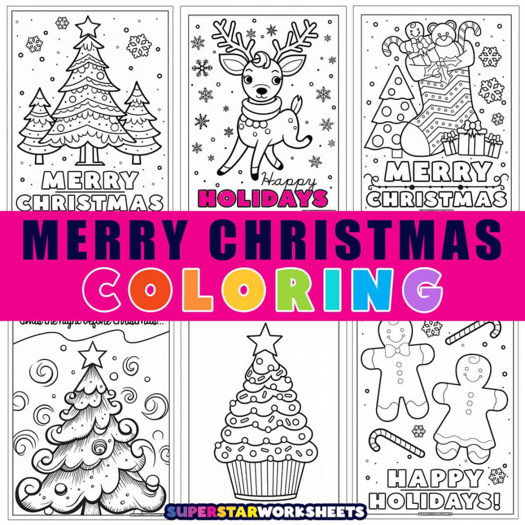 Merry Christmas Coloring Pages - Superstar Worksheets