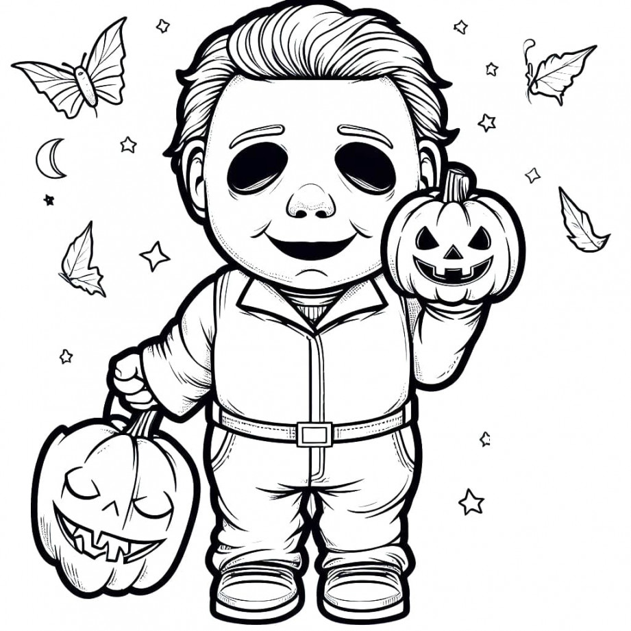 Michael Myers on Halloween coloring page - Download, Print or