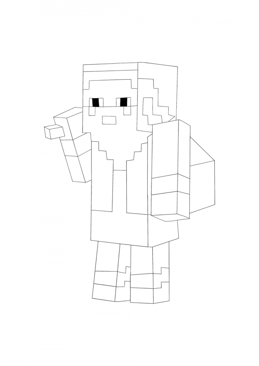 Minecraft Christmas Mob - Santa Coloring Pages -  Free Coloring