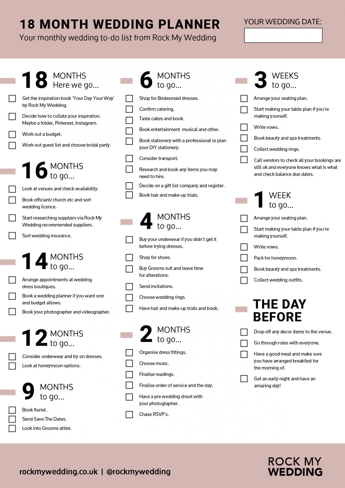 Month Wedding Planning Checklist (Because Lists Are Life)