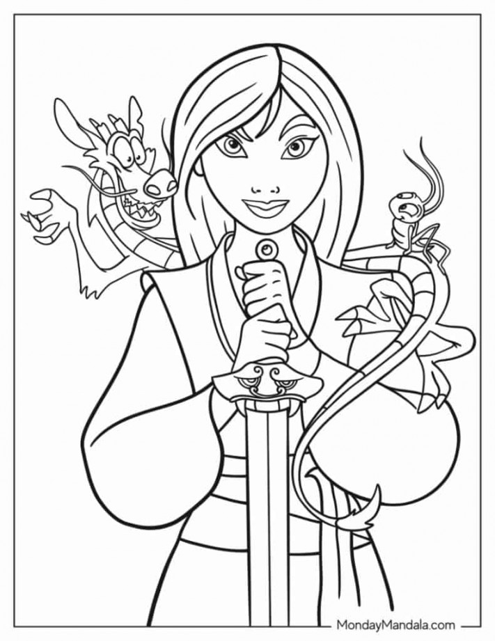 Mulan Coloring Pages (Free PDF Printables)