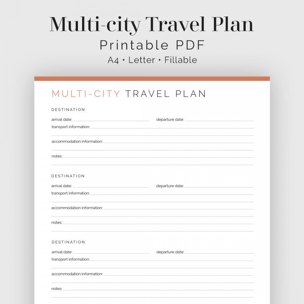 Multi-City-Reiseplan ausfüllbar Reiseplaner Urlaubsplaner - Etsy