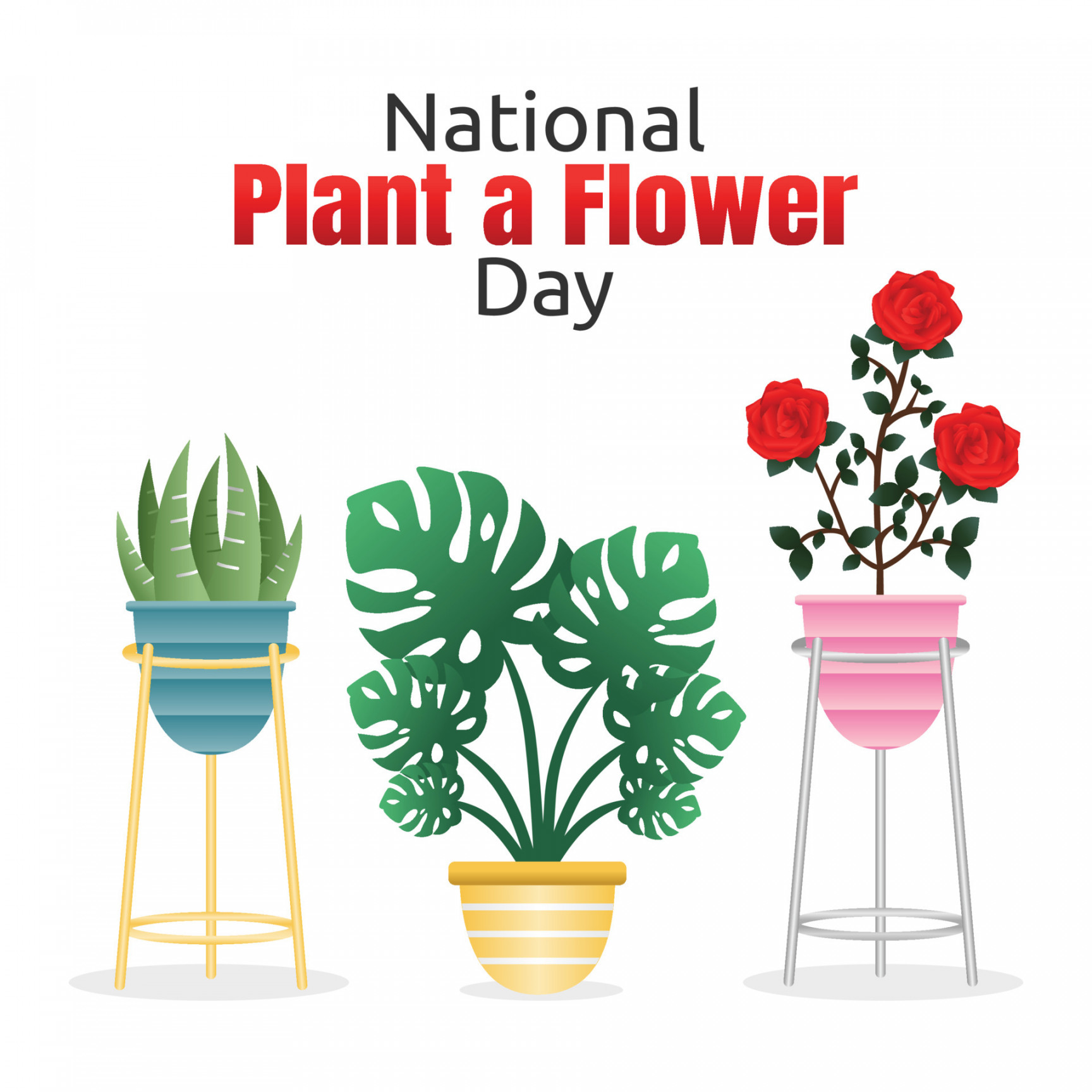 national plant a flower day vector illustration  Vector Art