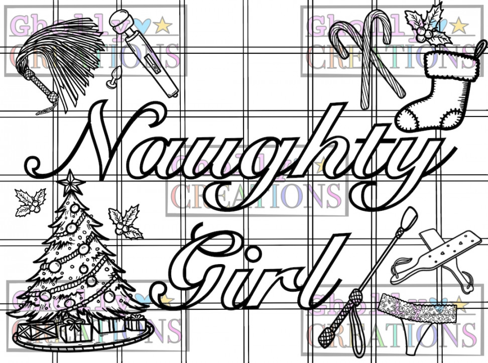 Naughty Girl Christmas Adult/bdsm/ddlg Coloring Page - Etsy Norway