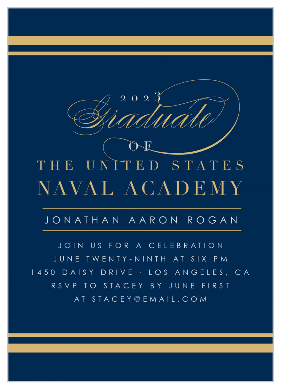 Navy Graduate Graduation Invitations by Basic Invite