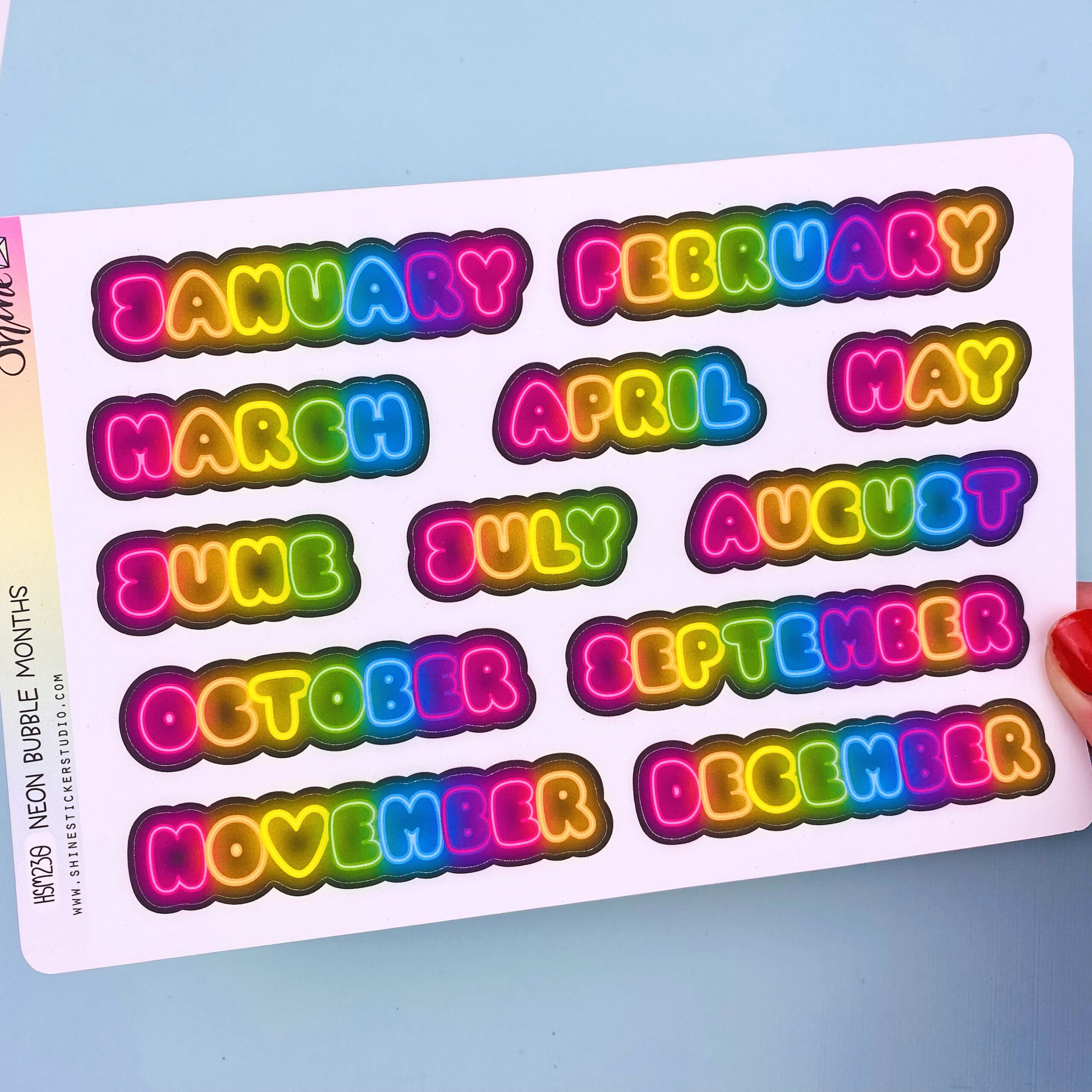 Neon Bubble Months Planner Stickers Print Pression - Etsy