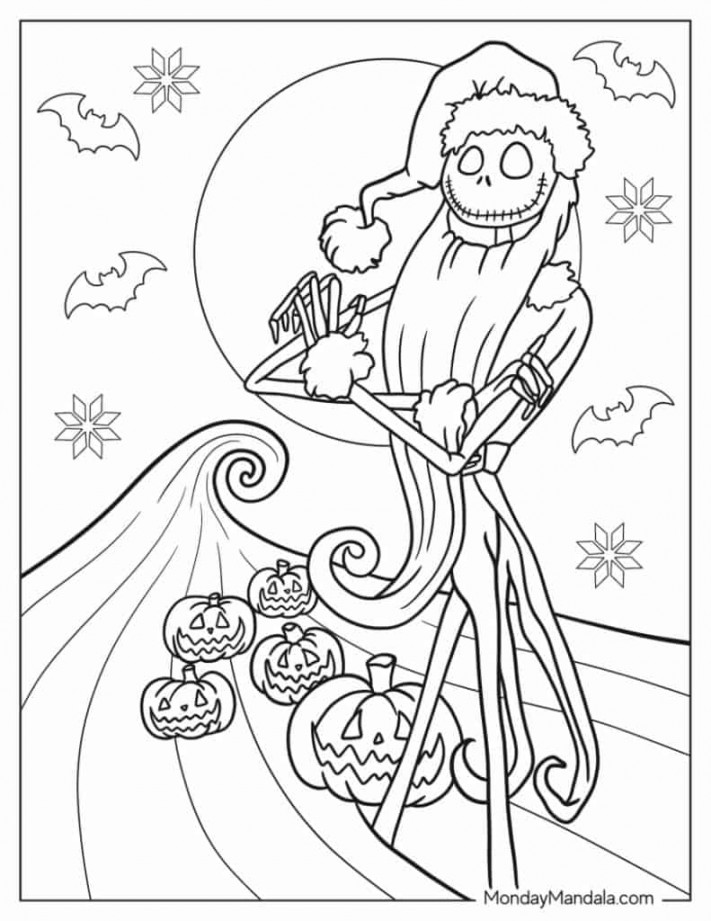 Nightmare Before Christmas Coloring Pages (Free PDFs)