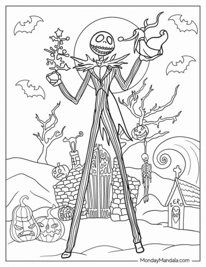 Nightmare Before Christmas Coloring Pages (Free PDFs)