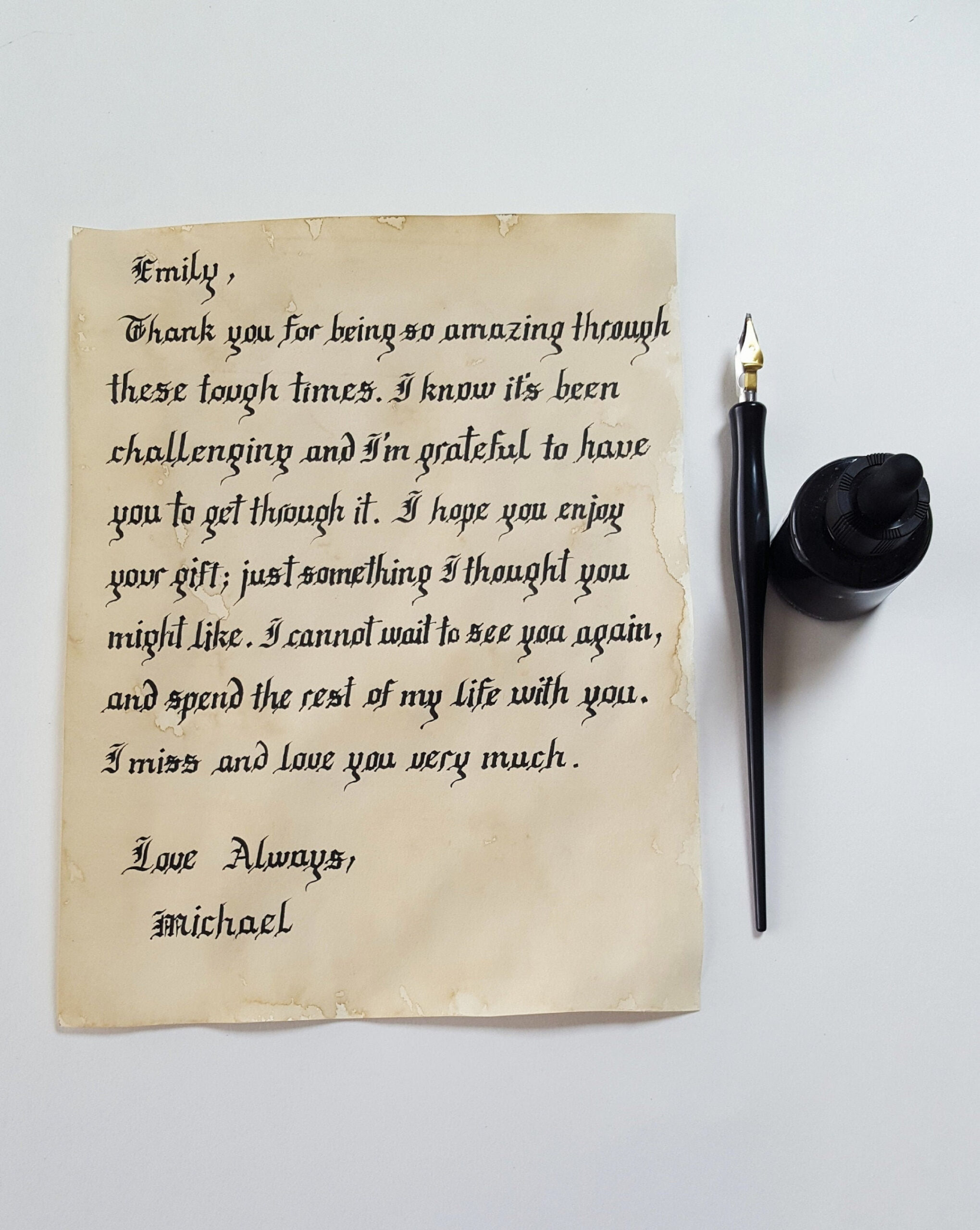 Old Fashioned Love Letter Handwritten Gothic Calligraphy - Etsy