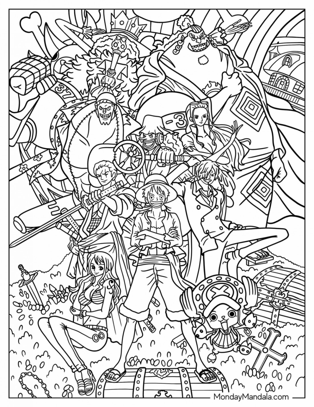 One Piece Coloring Pages (Free PDF Printables)