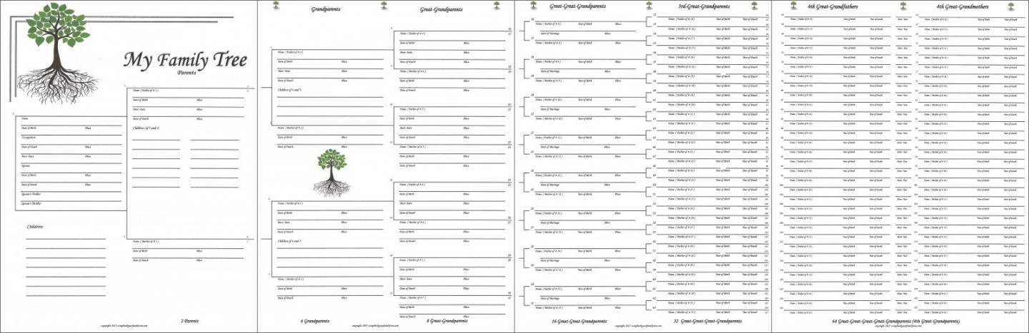 Our Roots - Downloadable -  Generations Chart ( Pages)