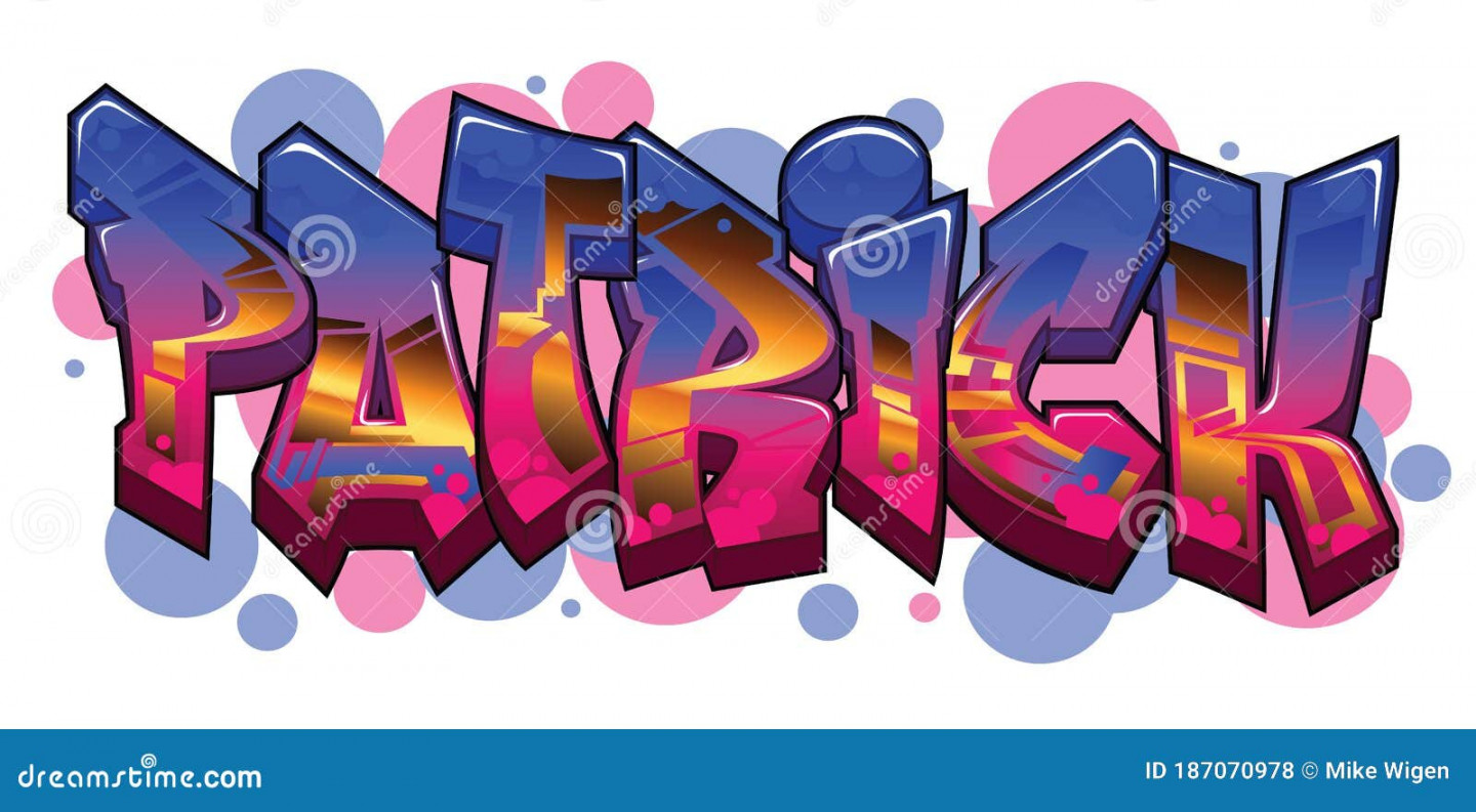 Patrick Name Text Graffiti Word Design Stock Illustration