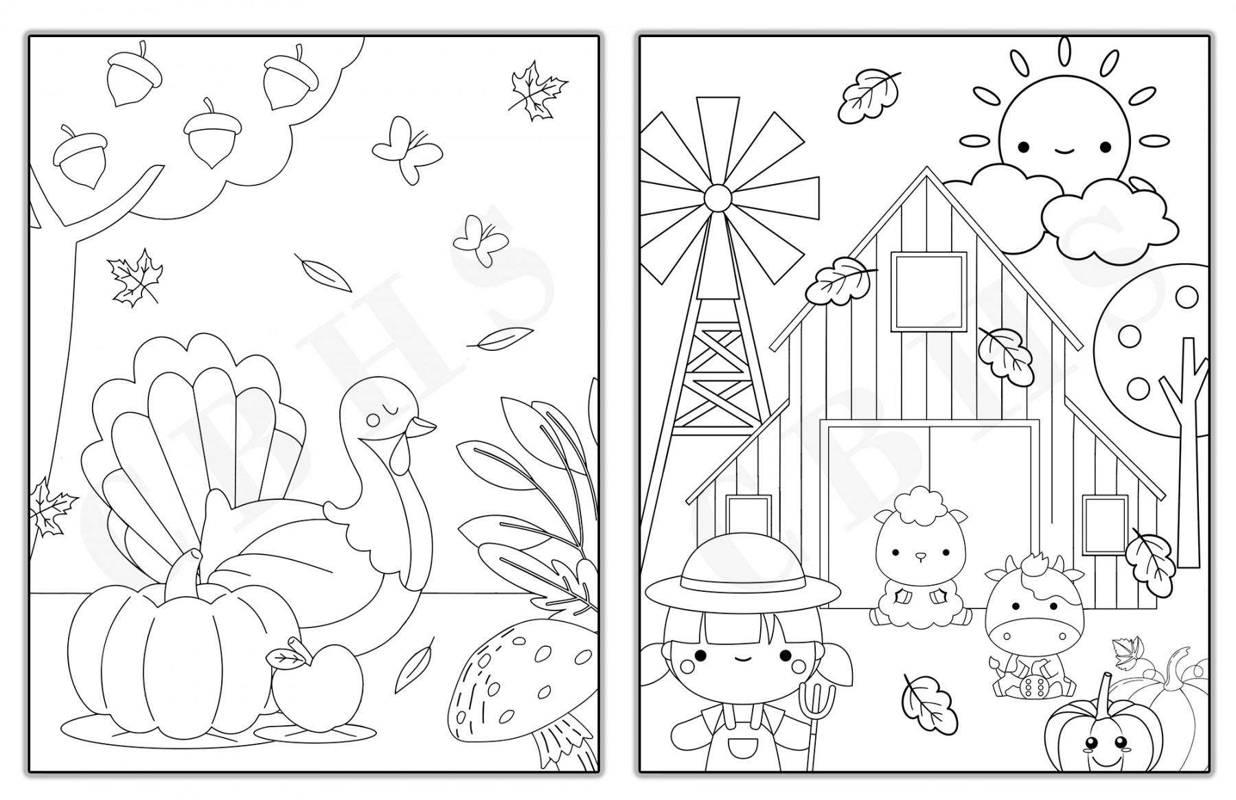 PDF Thanksgiving and Fall Coloring Pages For Kids