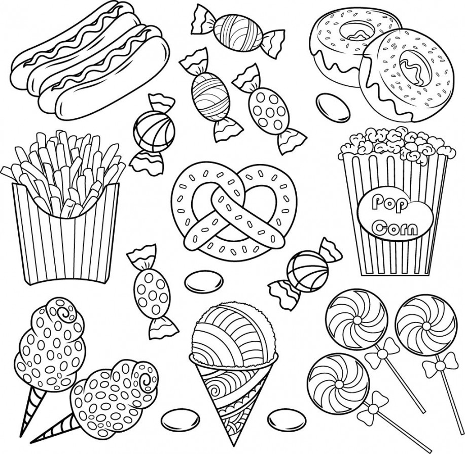 Pin by Barbara on coloring food, drinks  Food coloring pages