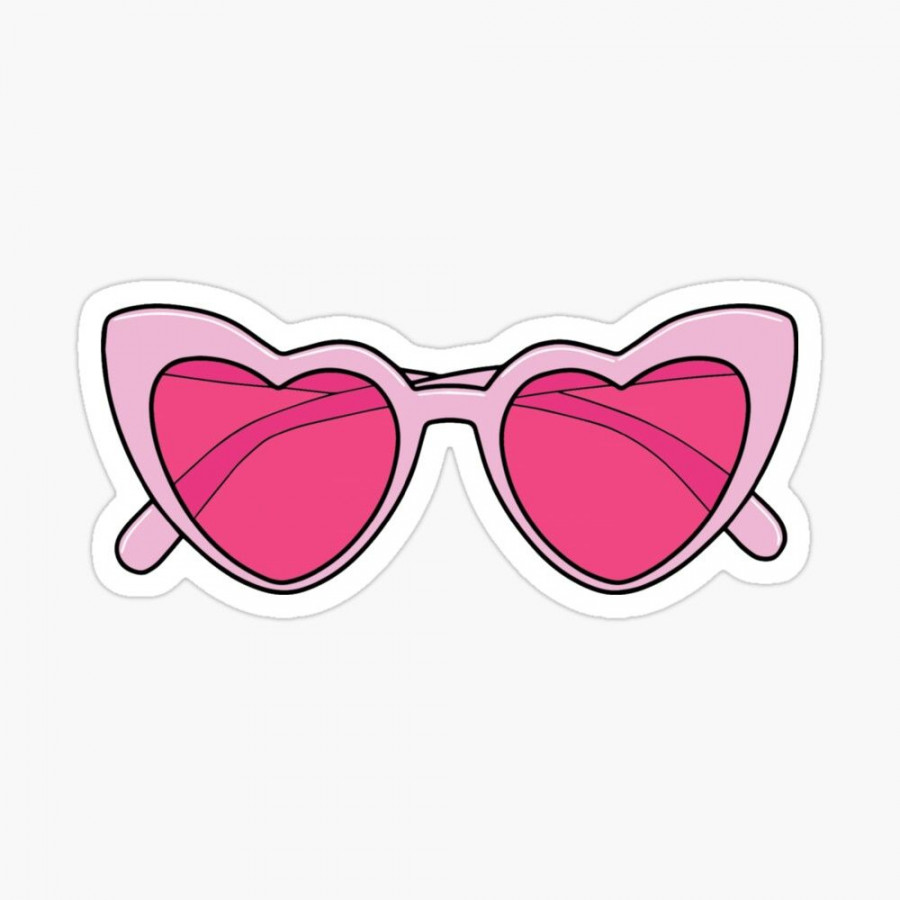 Pink Heart Sunglasses" Sticker for Sale by deathtoprint