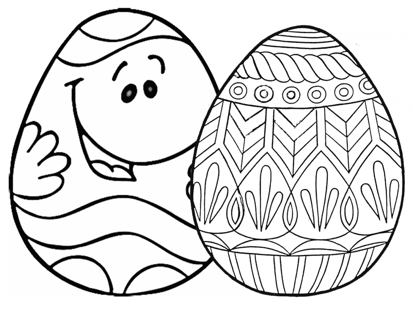 Places for Free, Printable Easter Egg Coloring Pages