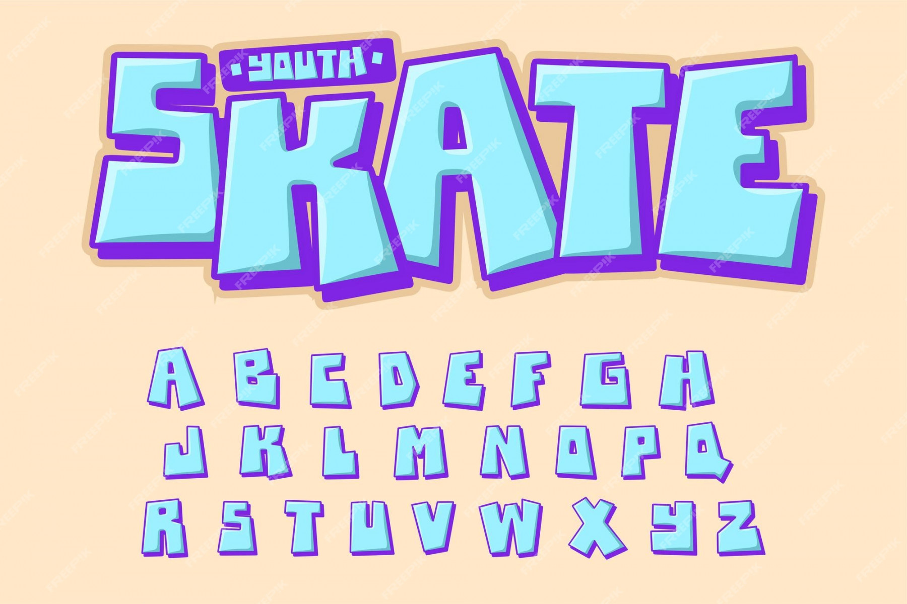 Premium Vector  Alphabet graffiti square text vector letters