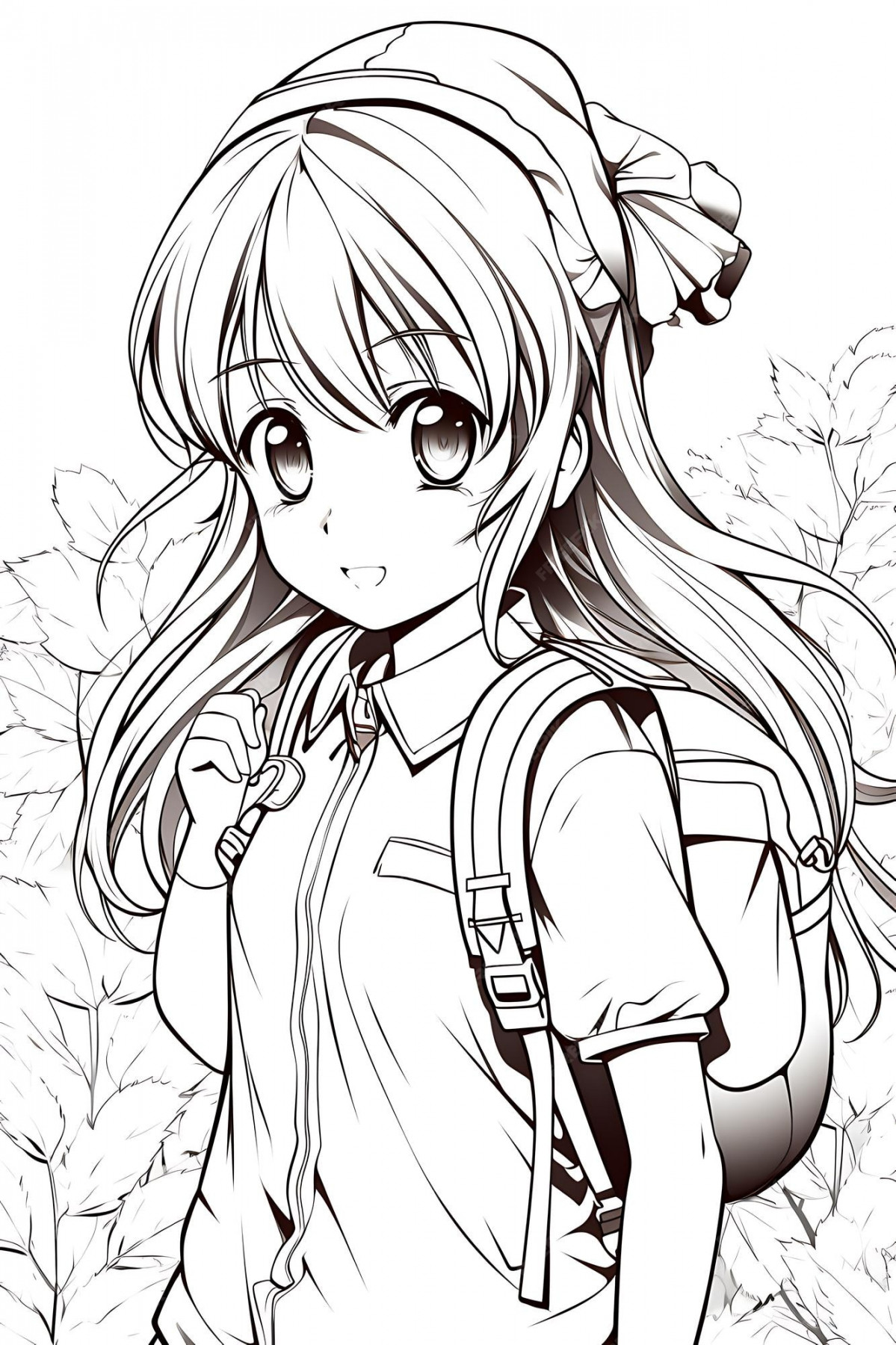 Premium Vector  Anime coloring page