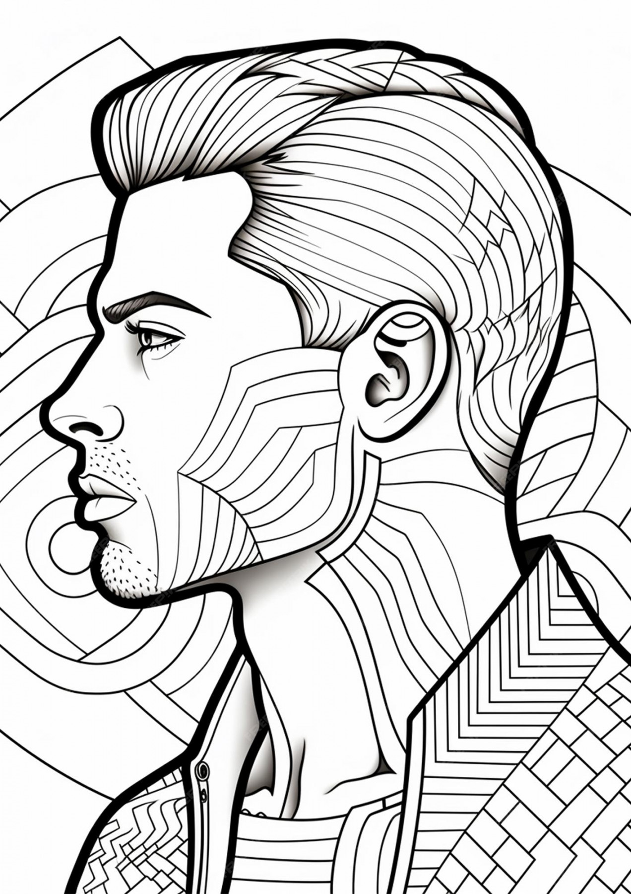 Premium Vector  Men adult coloring book