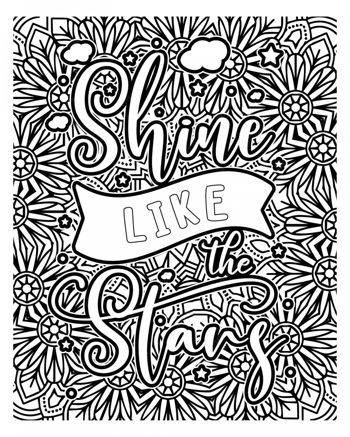 Premium Vector  Motivational quotes lettering coloring page