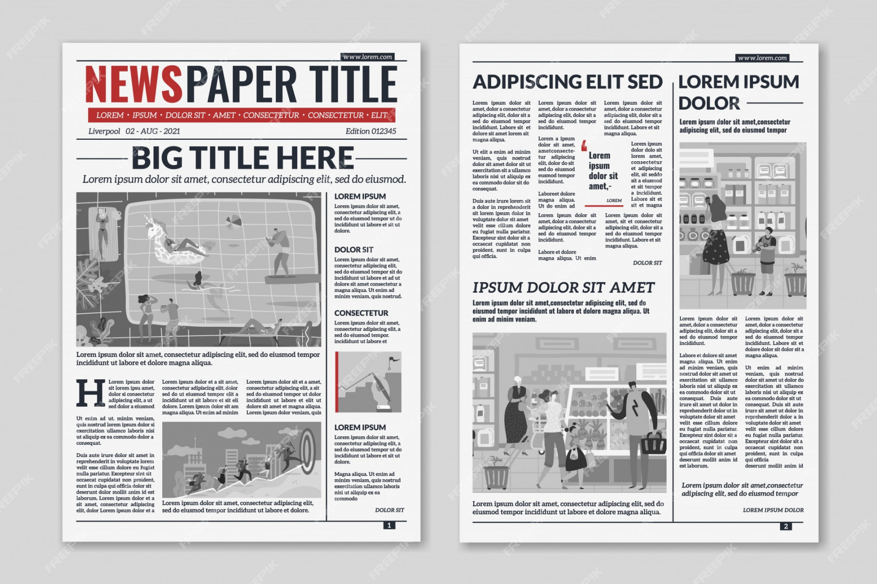 Premium Vector  Newspaper layout