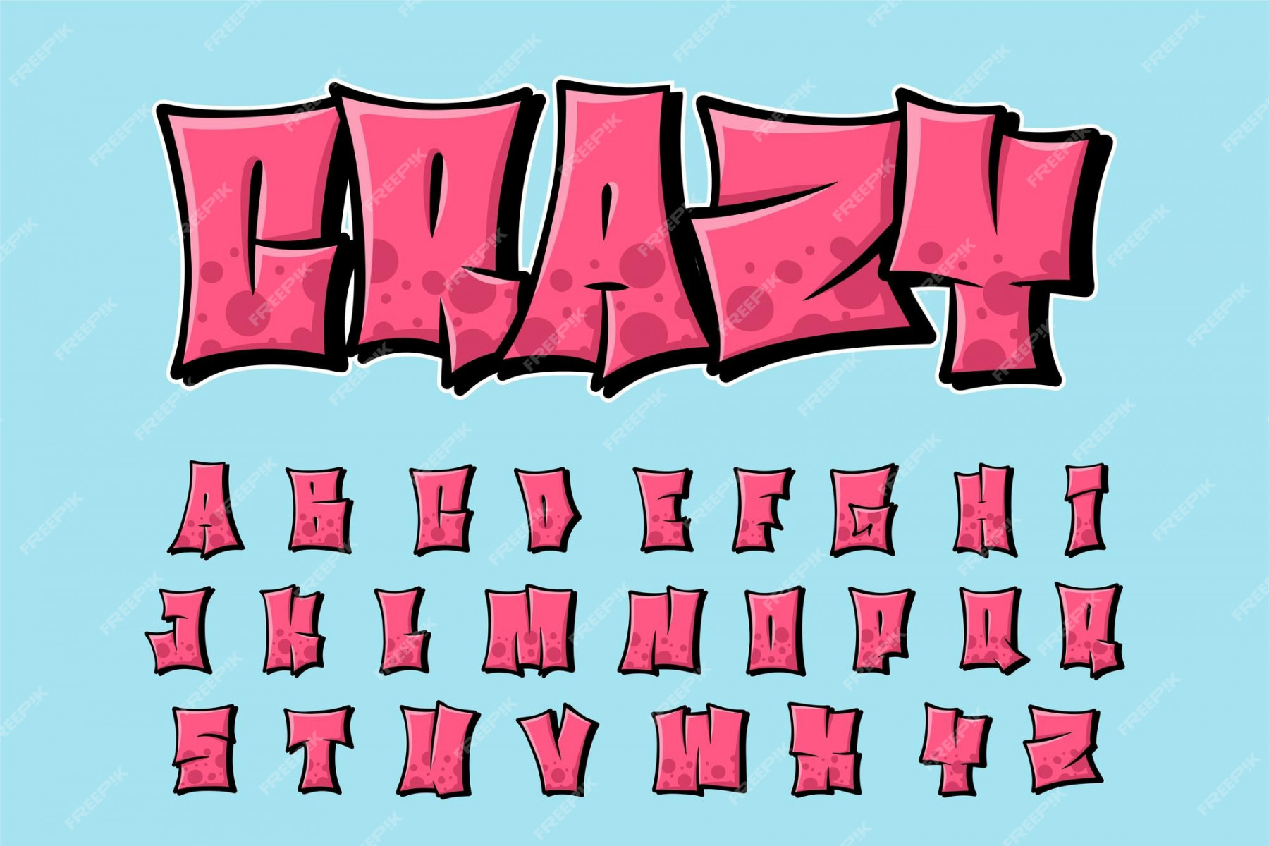 Premium Vector  Square alphabet graffiti text vector letters