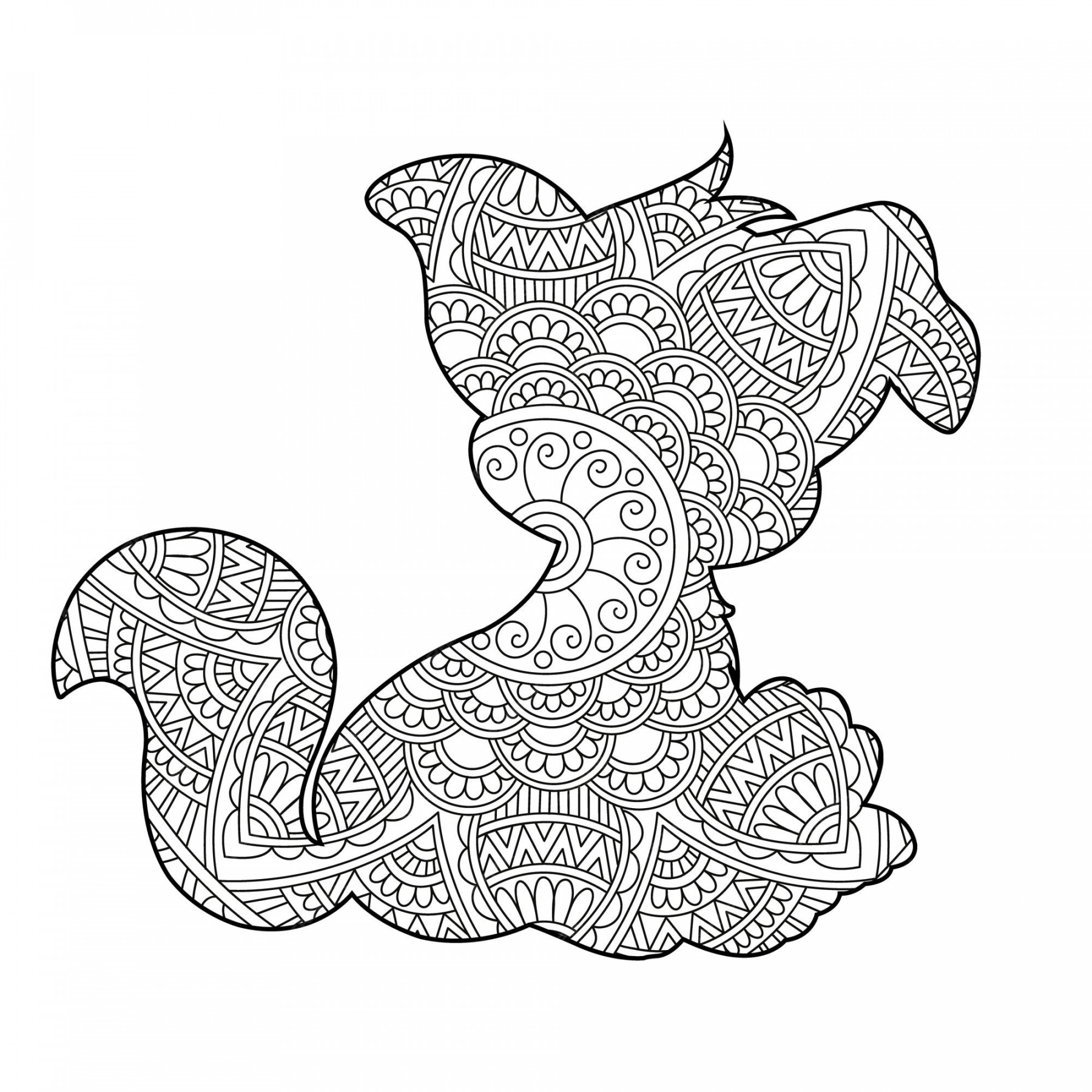 Premium Vector  Zentangle dog mandala coloring page for adults