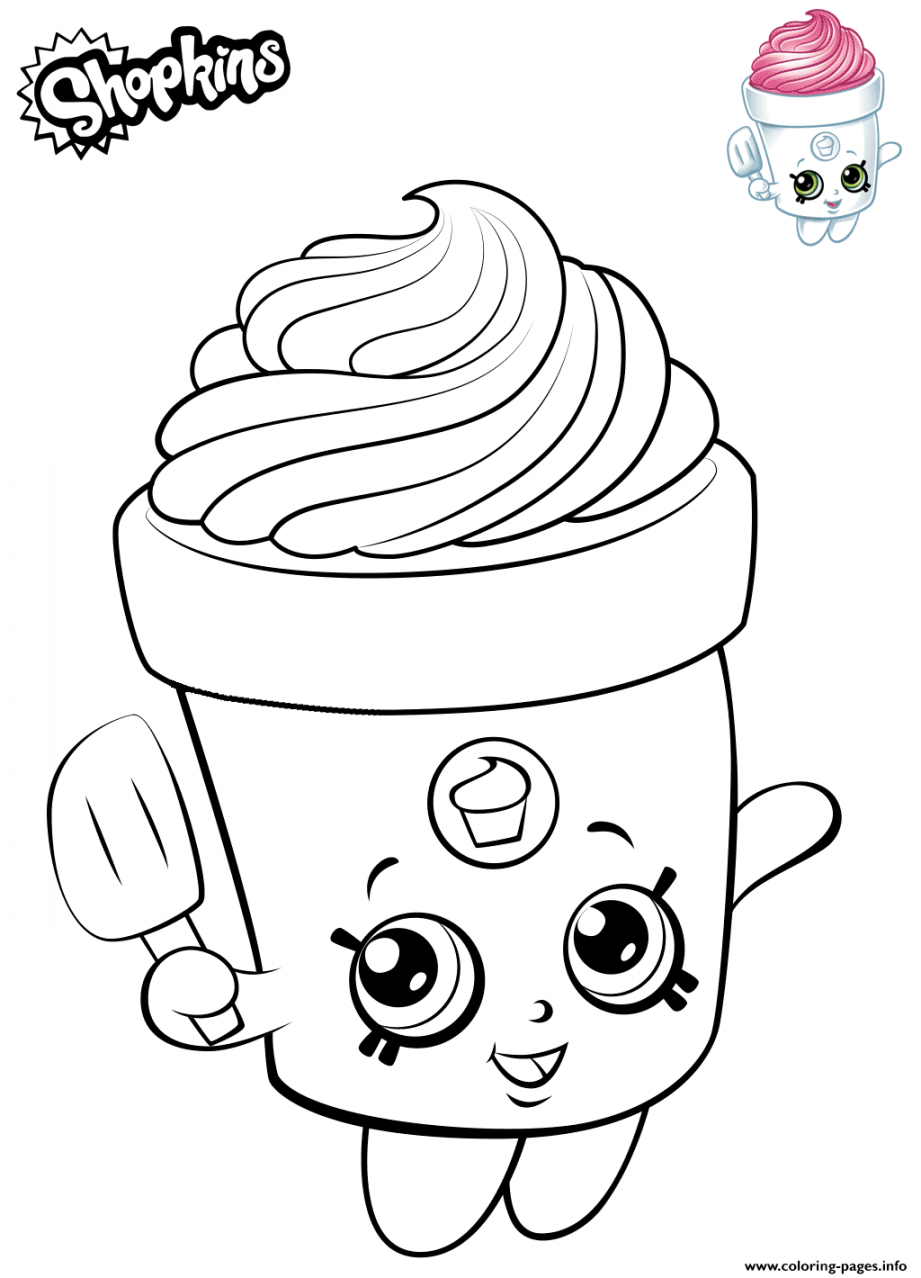 Print Cute Shopkins Freda Frosting coloring pages  Páginas para