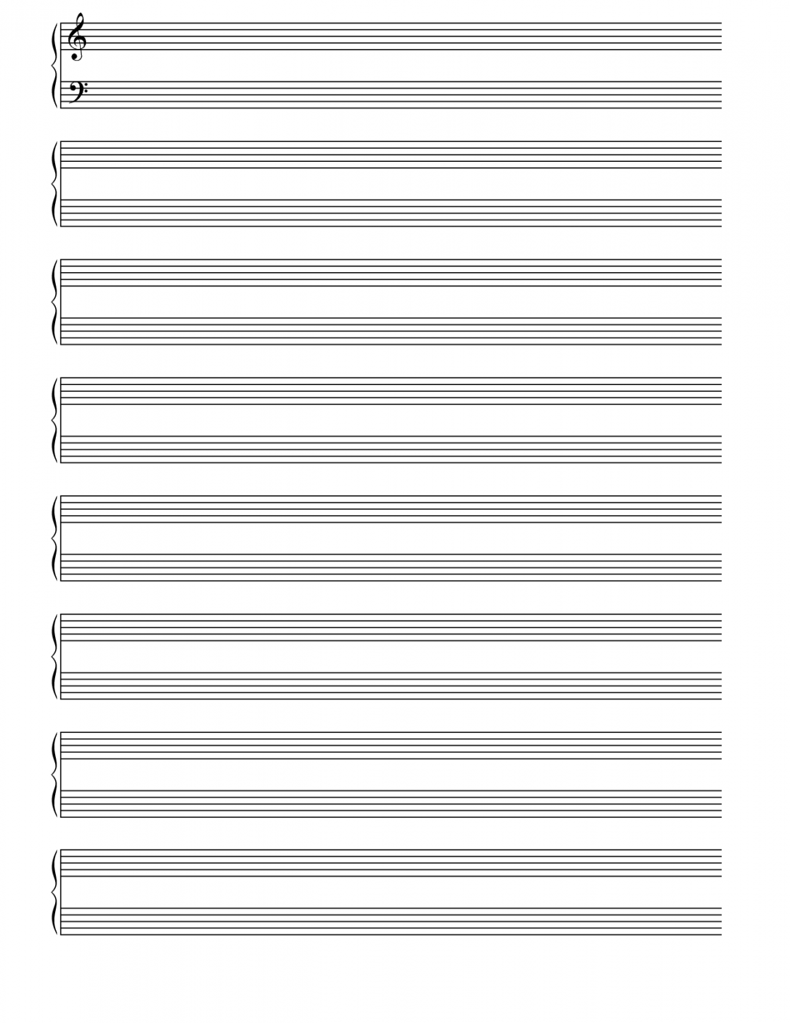 Printable Blank Piano Sheet Music Paper  Blank sheet music, Piano