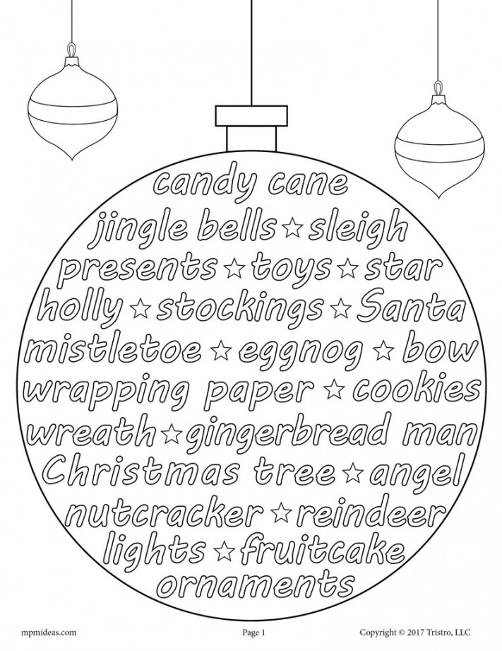 Printable Christmas Vocabulary Words Coloring Page! – SupplyMe