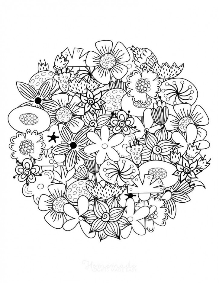 Printable Flower Coloring Pages for Adults - Happier Human