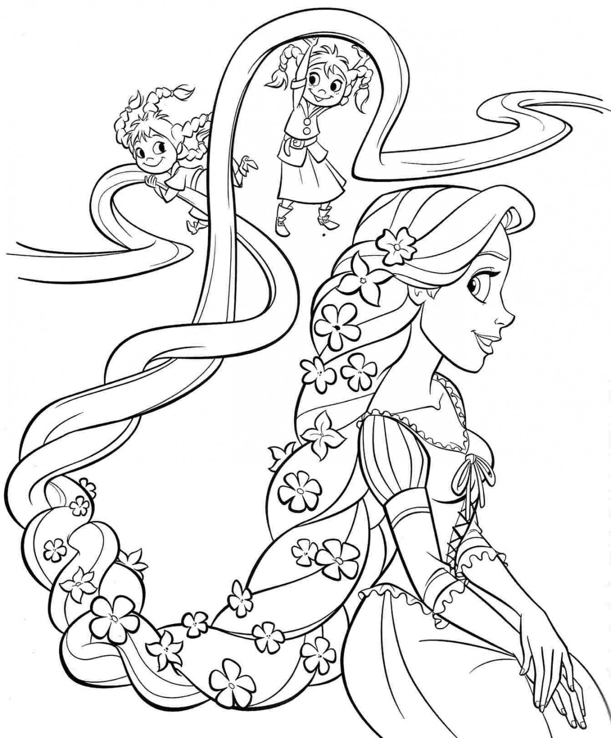 printable free disney princess rapunzel coloring sheets for kids