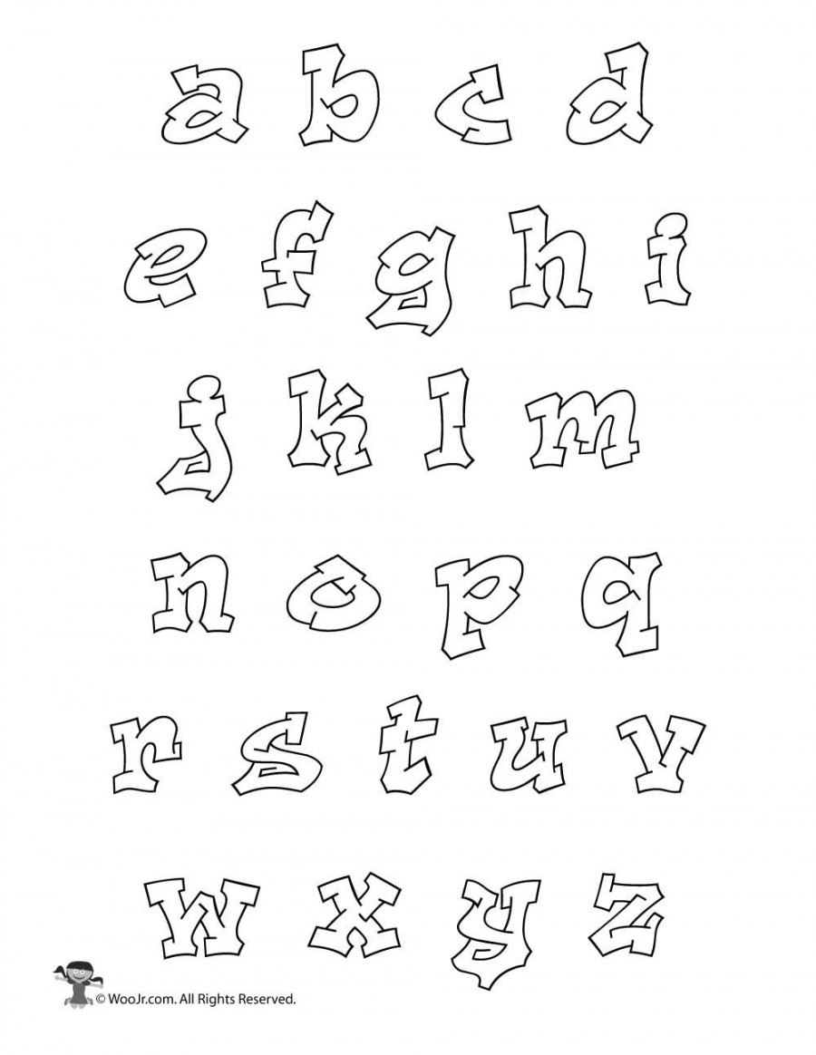 Printable Graffiti Bubble Letters Alphabet  Woo! Jr