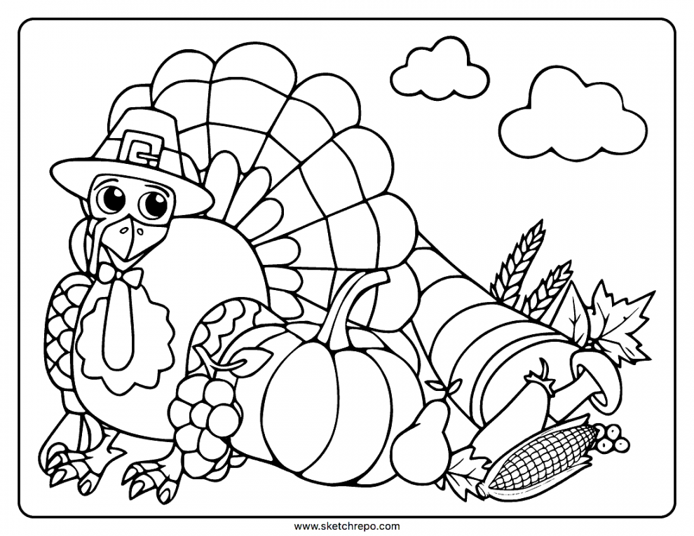 Printable Thanksgiving Coloring Page - Sketch Repo