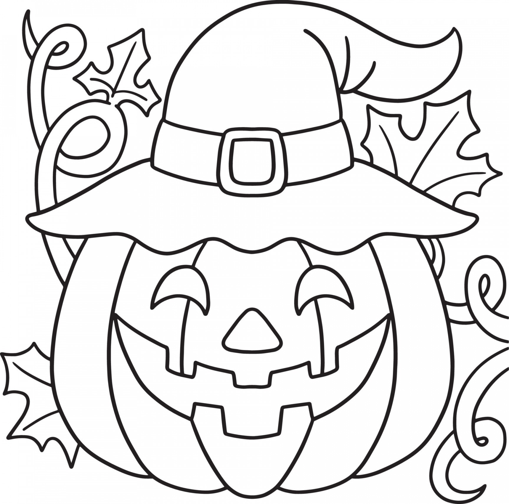 Pumpkin Halloween Coloring Page for Kids  Vector Art at