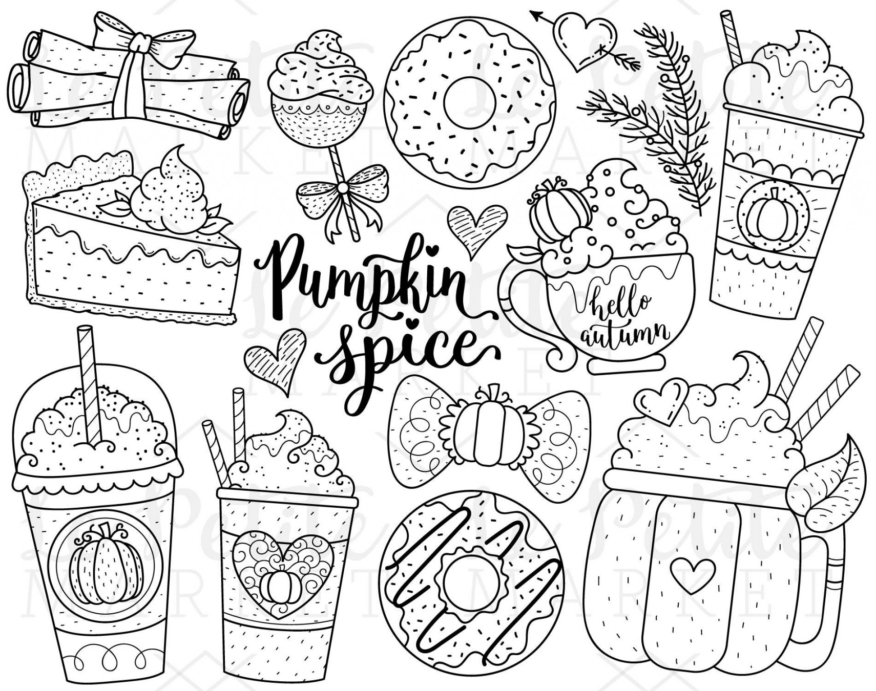 Pumpkin Spice Clipart Images Digital Stamps Autumn Clipart - Etsy