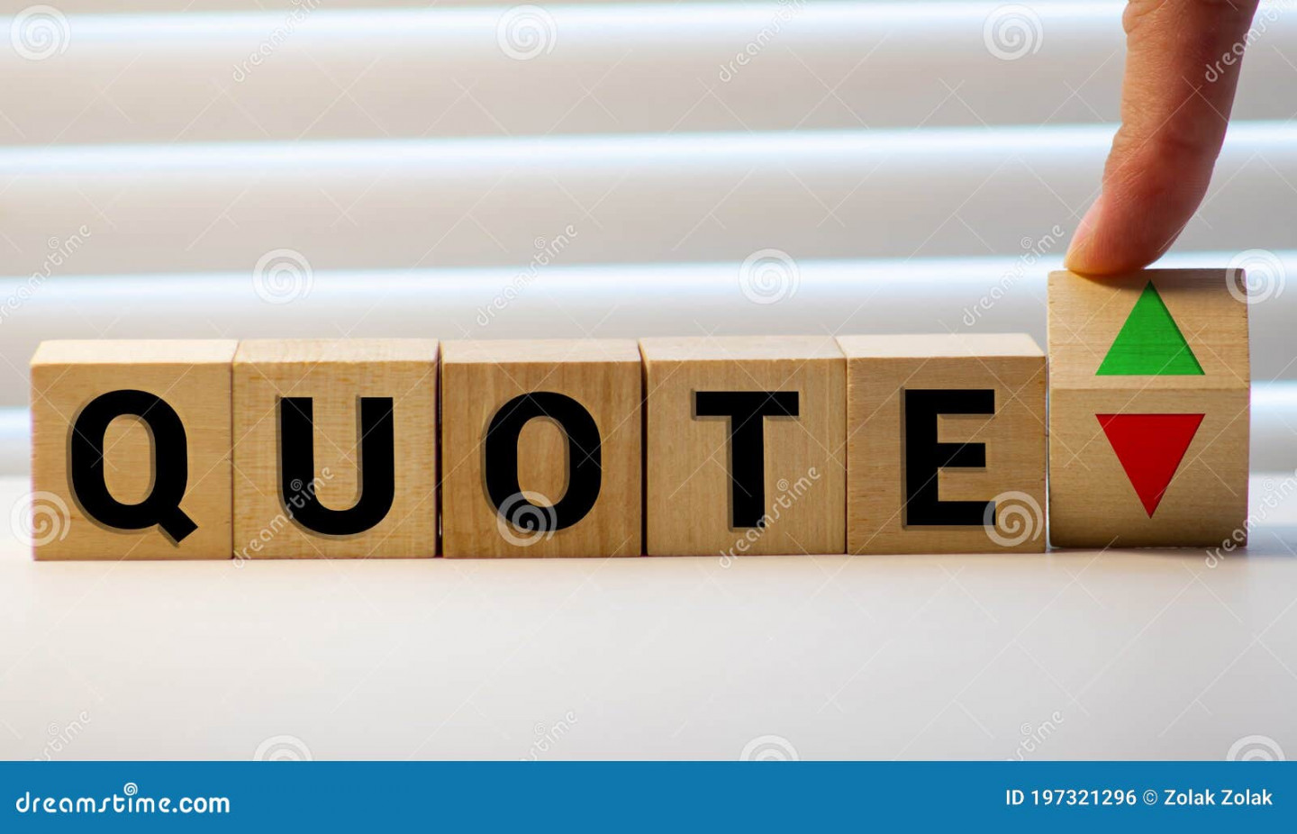 Quotes - Word from Wooden Blocks with Letters, Citation Official