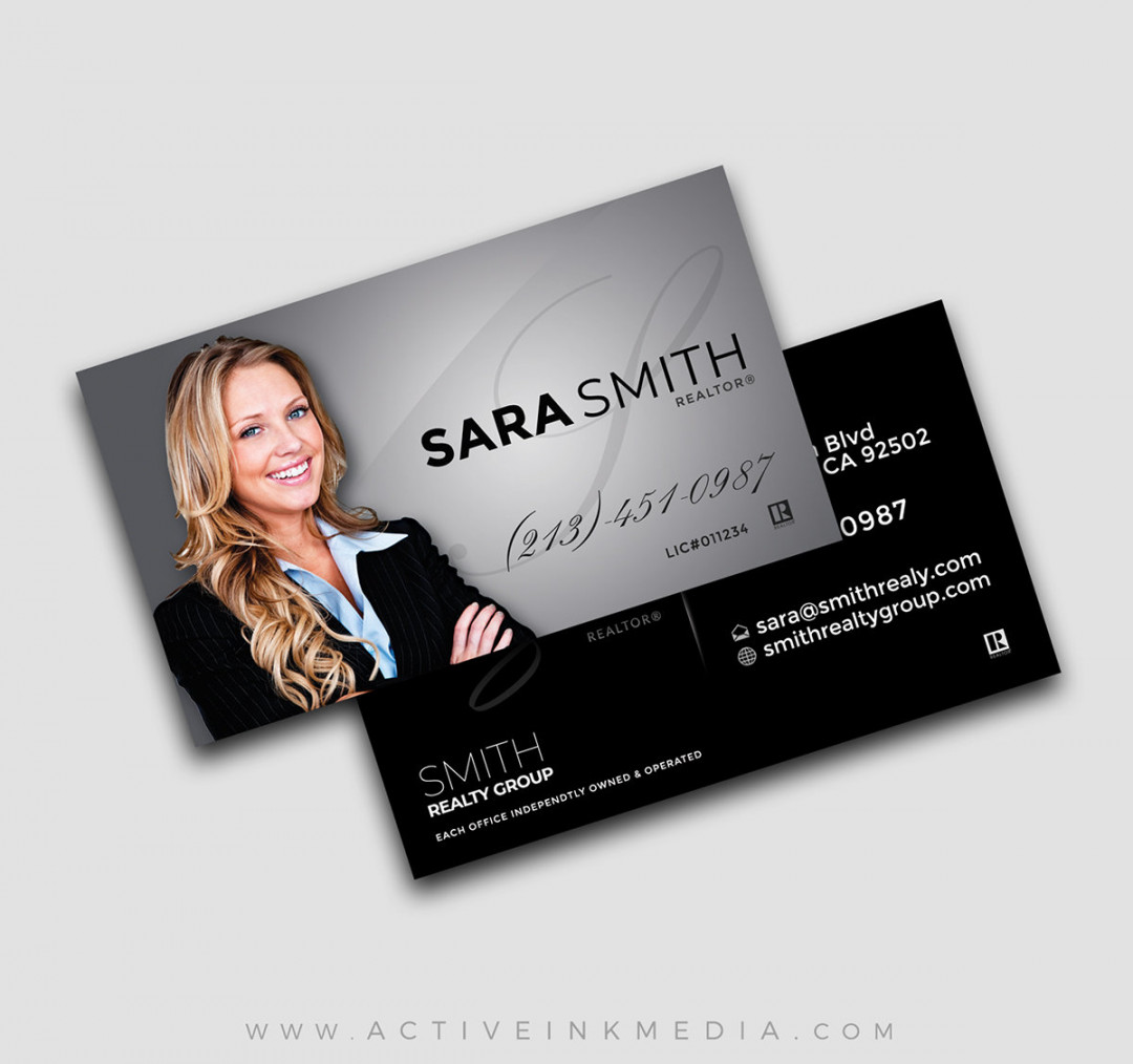 Real Estate Agent Business Cards - Grey - Silver - Black - Realtor - Lender  - Corporate - Personal Agent