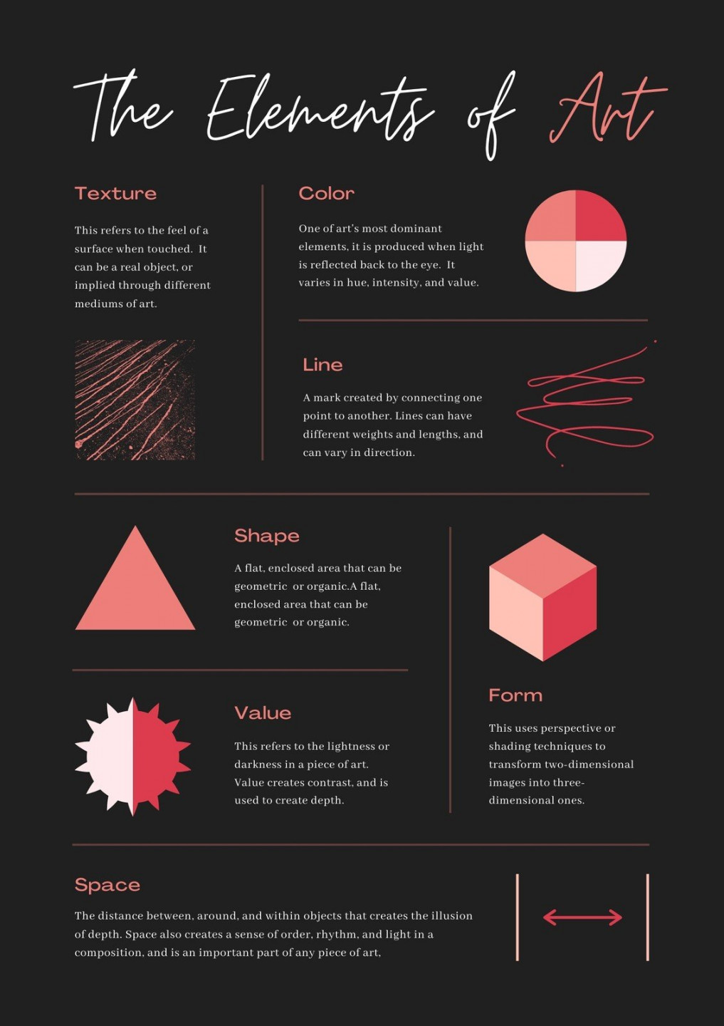 Red and Black Elements of Art School / Academic Infographic Poster