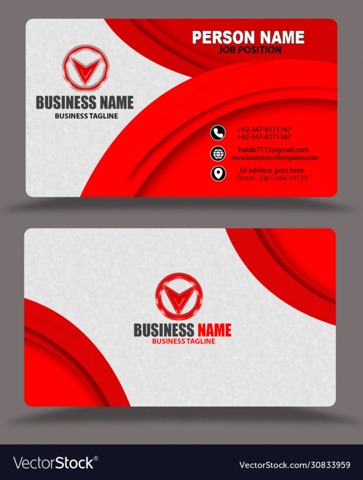 Red business card template design psd eps Vector Image