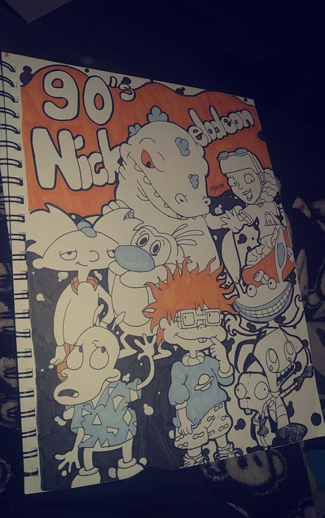 s Nickelodeon colored drawing by Aiyana Carter