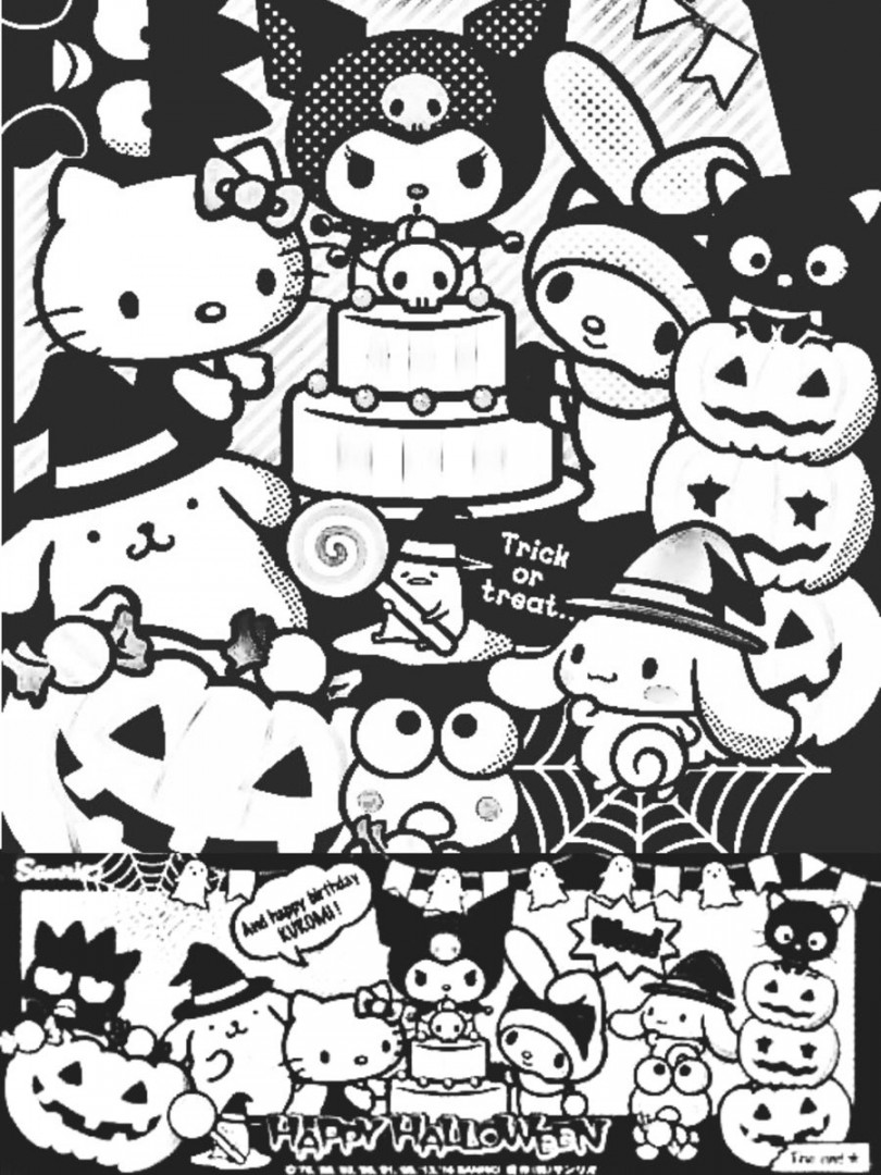 Sanrio Halloween coloring page Kawaii  Hello kitty printables