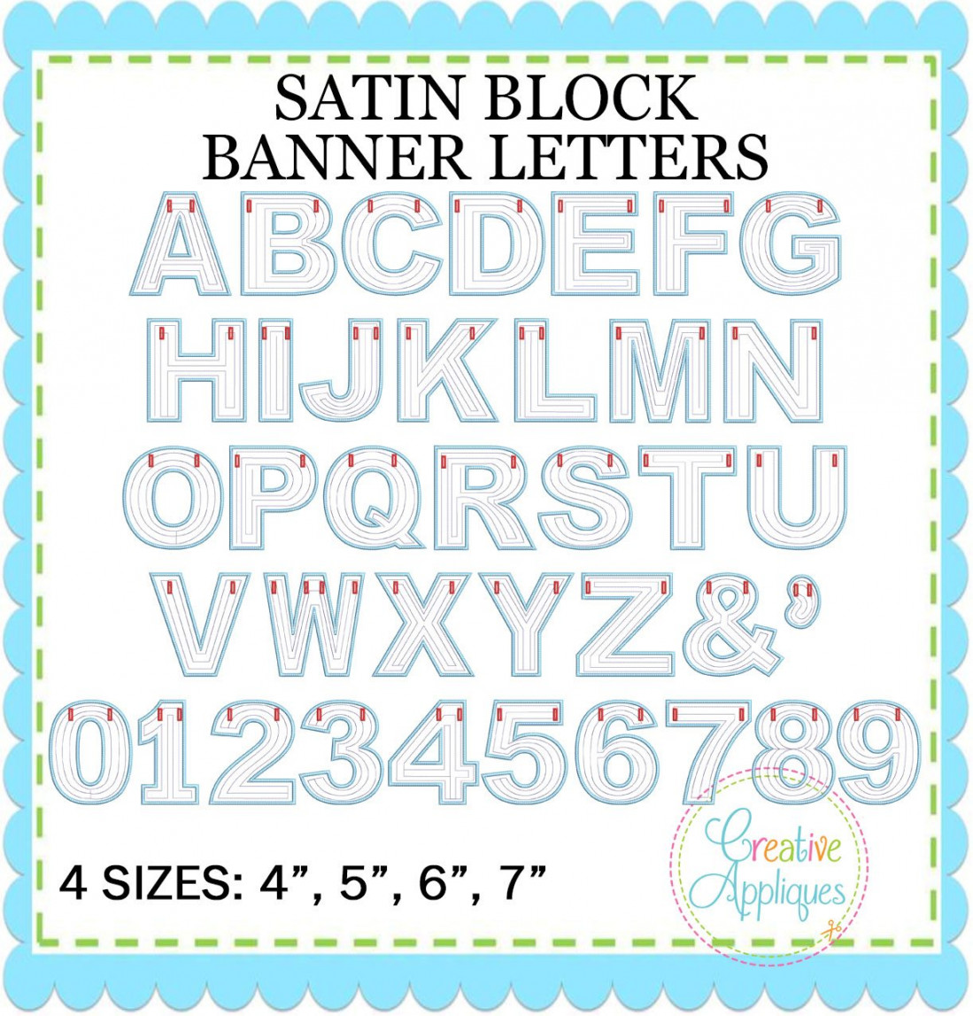 Satin Block Banner Alphabet Letters In The Hoop