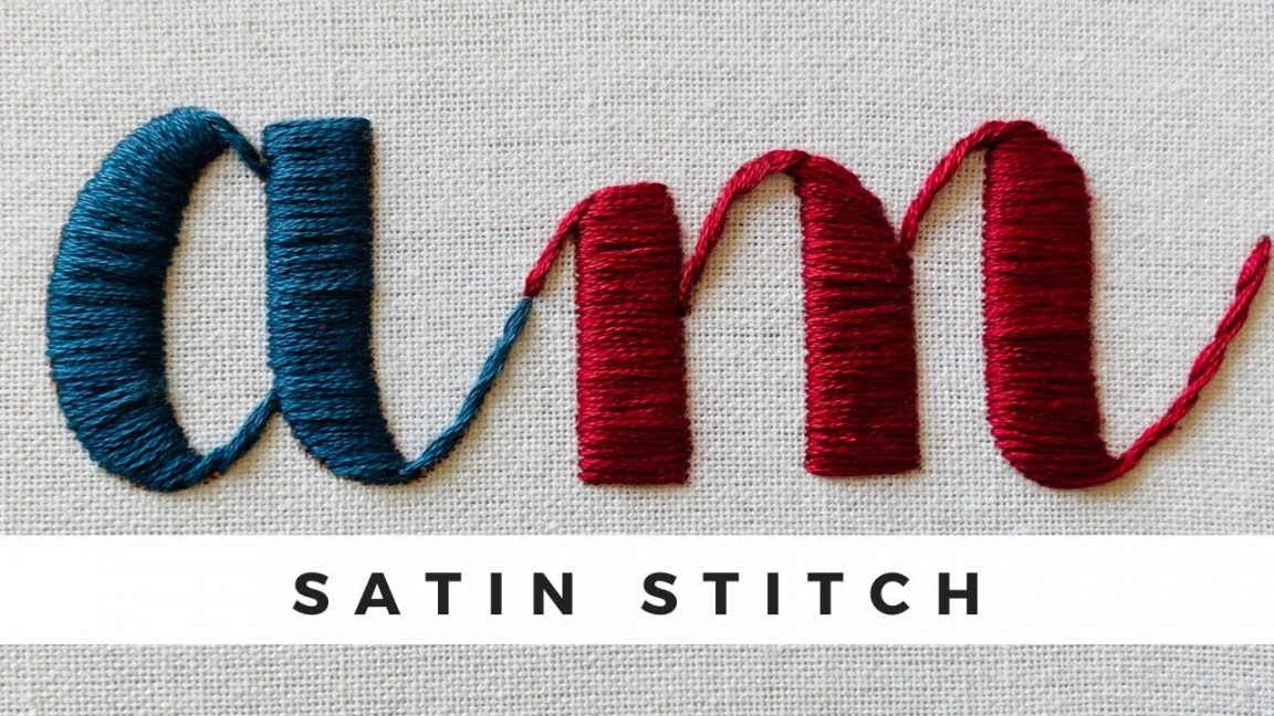 Satin Stitch Lettering Tutorial  Tutorial for beginners  Embroidery   Video   Afeei