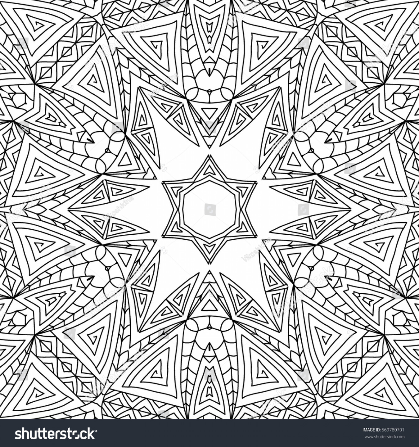 Seamless Ethnic Pattern Adult Coloring Book Stock Vector (Royalty