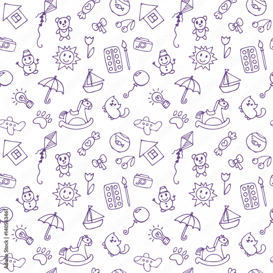 Seamless pattern for cute little boys and girls