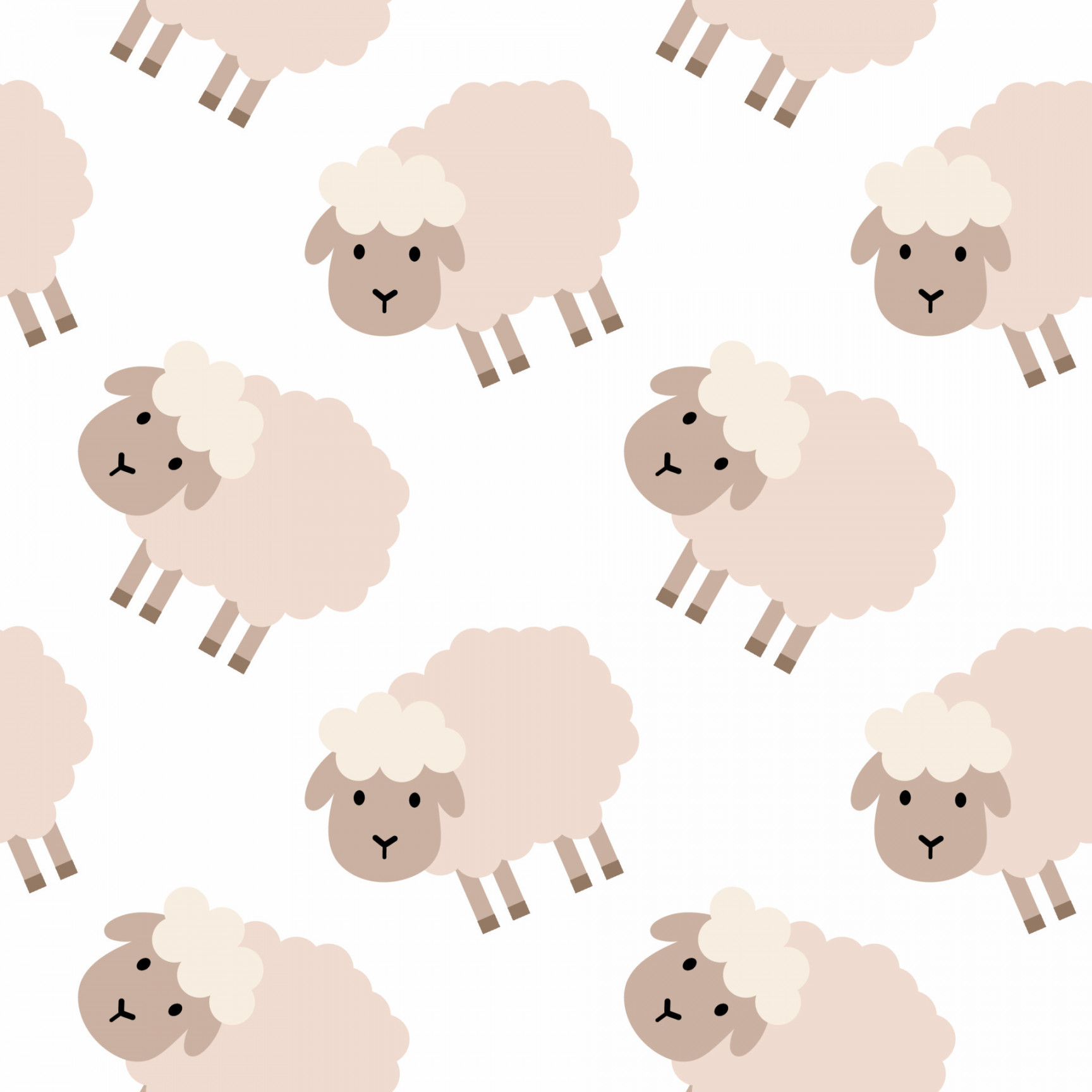 Seamless wallpaper with cute sheep