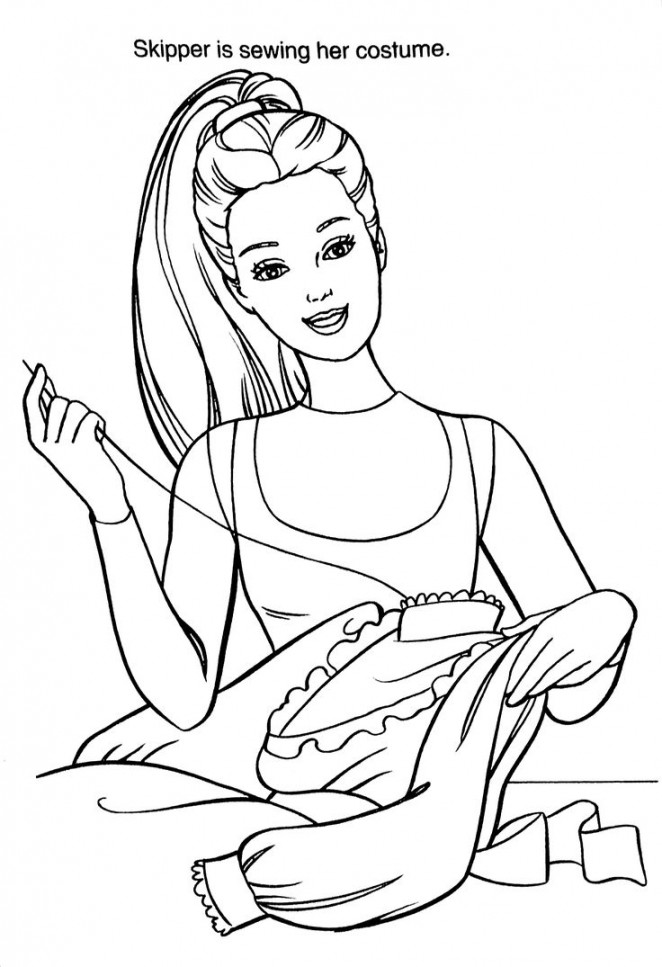 Seamstress/Fashion Designer Coloring Page  Barbie coloring pages