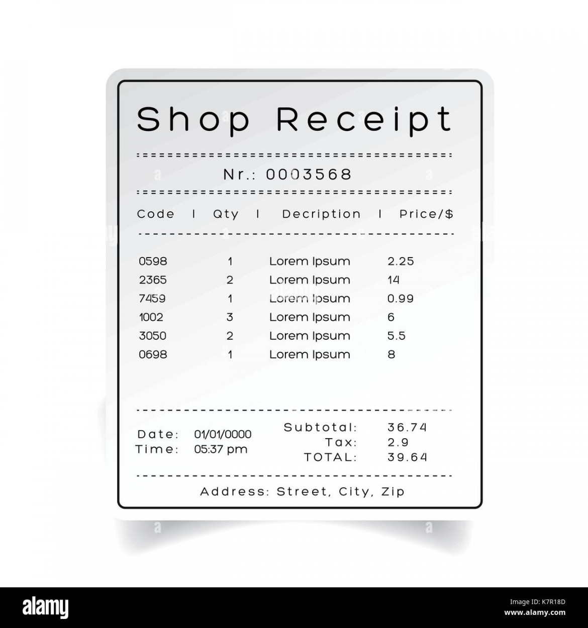 Shop receipt hi-res stock photography and images - Alamy